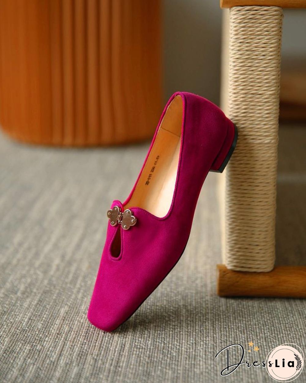 Suede Square Toes Loafers Slip-on