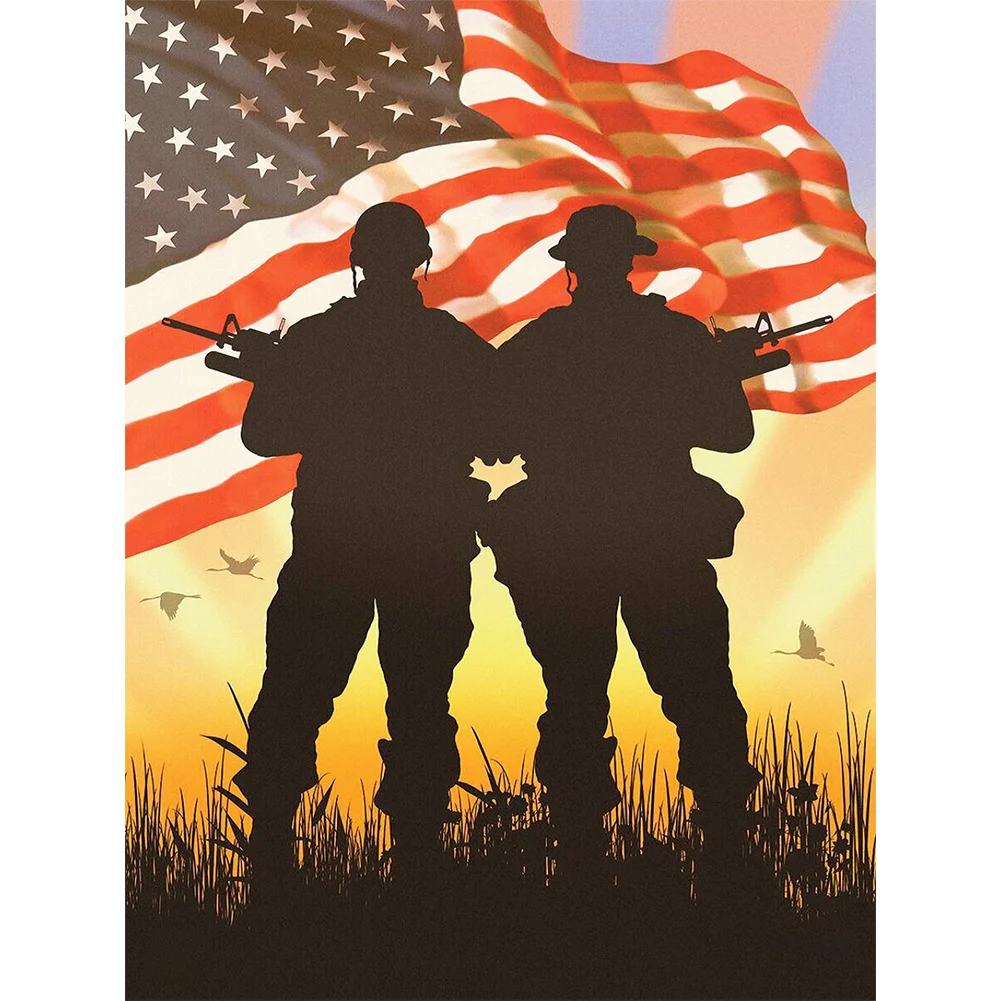 Flag Soldier - Full Round - Diamond Painting(30*40cm)