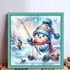 【Limited Stock Sale】Snowman Fishing-11CT Stamped Cross Stitch 40*40cm/15.75*15.75in tapestrymarket