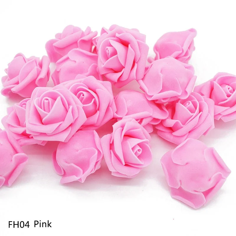 Cheap 20pcs Multicolor Foam Rose Flower Head Artificial Rose Bouquet Handmade Wedding Home Decoration Festive Party scrapbook