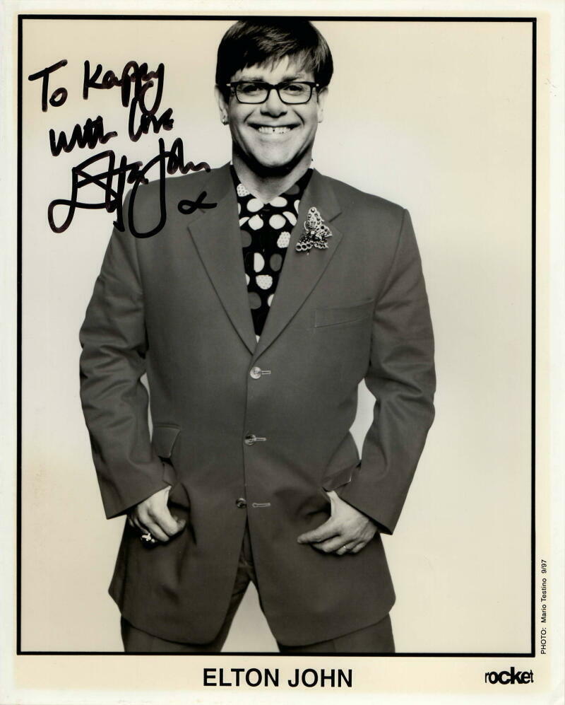 ELTON JOHN SIGNED AUTOGRAPH 8X10 Photo Poster painting - BREAKING HEARTS, HONKY CHATEAU, RARE!