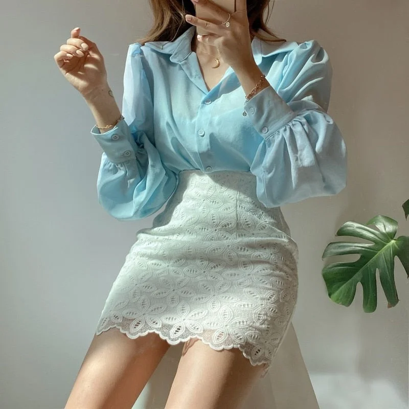 Korean Loose Chic Women Blouse Simple Versatile Lapel Long Sleeve Shirt Elegant Women Shirt Tops Pink Tops Blusas Mujer 12492