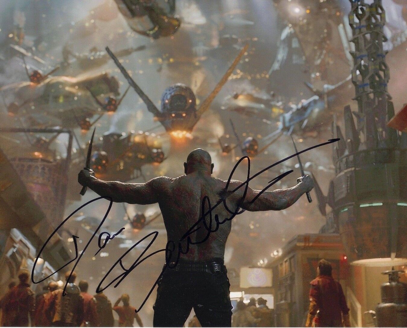 Dave Bautista Signed 10X8 Photo Poster painting Genuine GUARDIANS OF THE GALAXY AFTAL COA (7355)