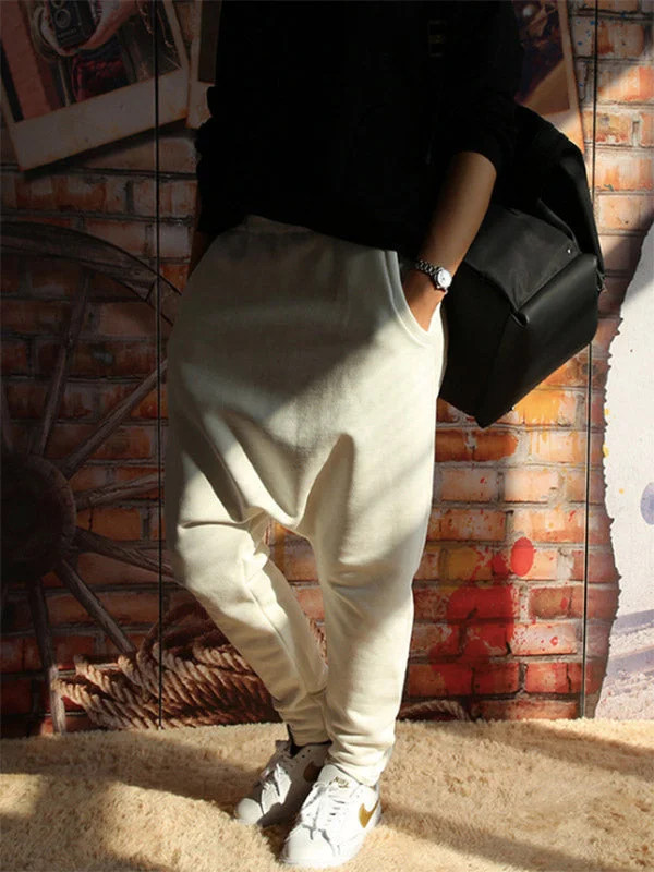 White Simple Harem Pants