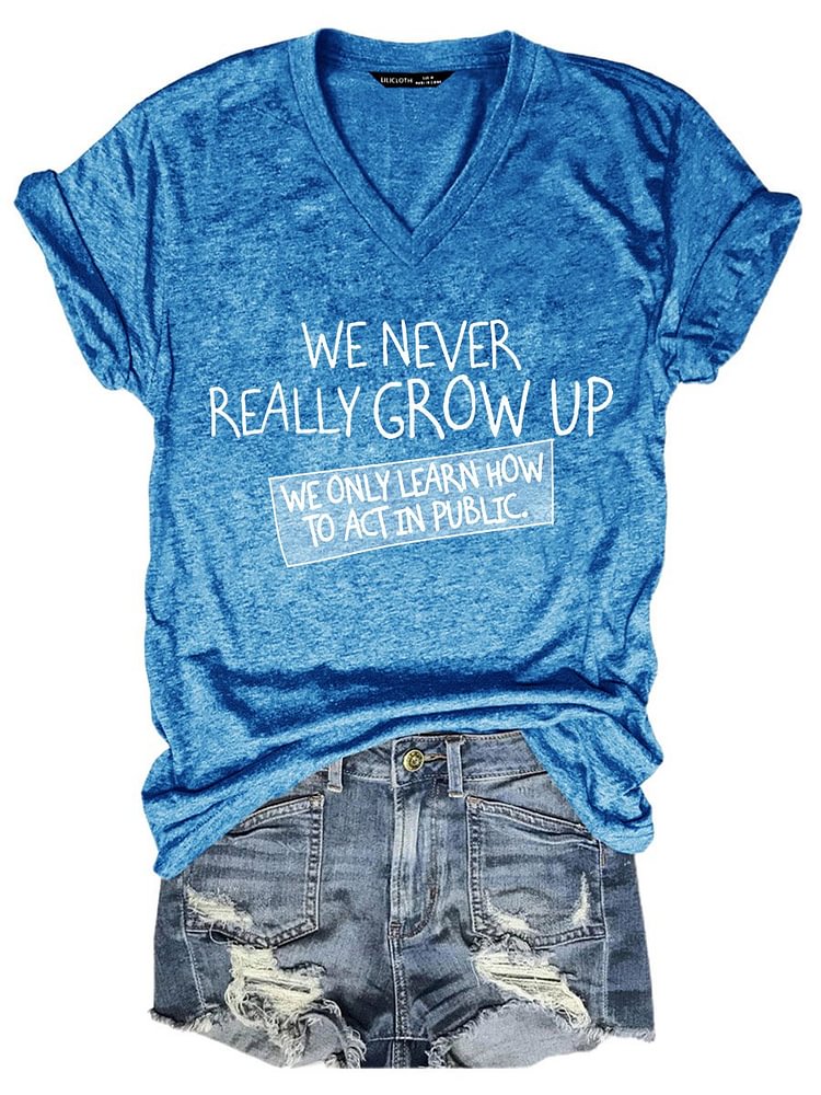Bestdealfriday Ageing Graphic Short Sleeve V Neck Casual Tee