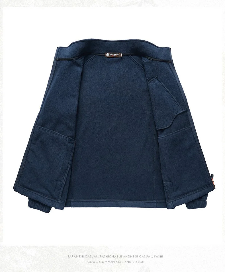 Men's Stand Collar Fleece Jacket