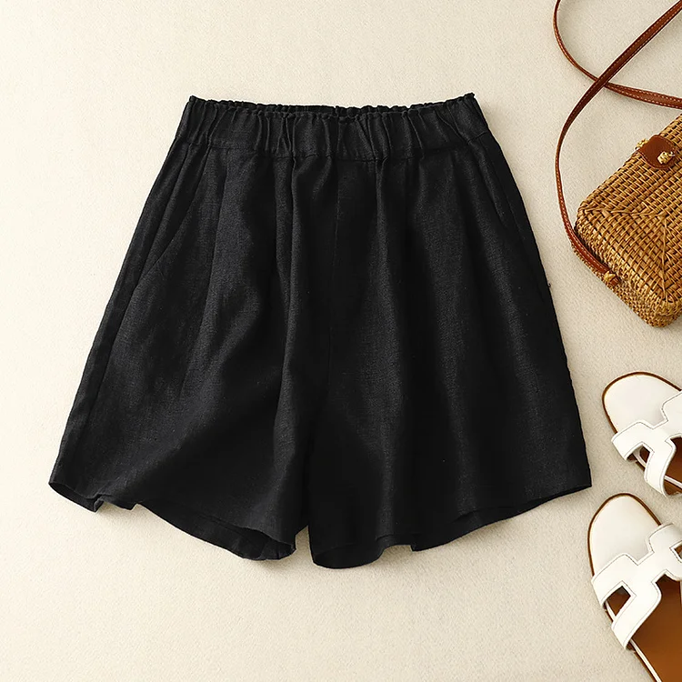 Cotton and linen casual all-match shorts