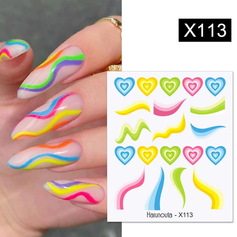 1PC Gold Sliver Striping Tape 3D Nail Stickers Geometry Lines Slider For Nails Gel Polish Decals For Manicures DIY Decoration-Nail Inspo