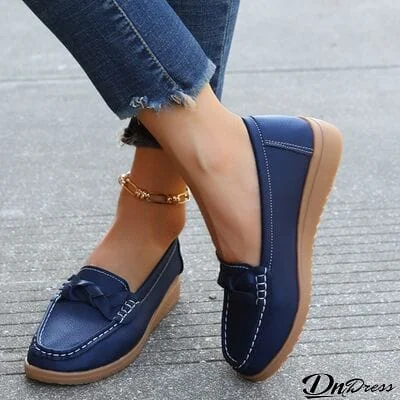 Weave Wedge Heeled Loafers