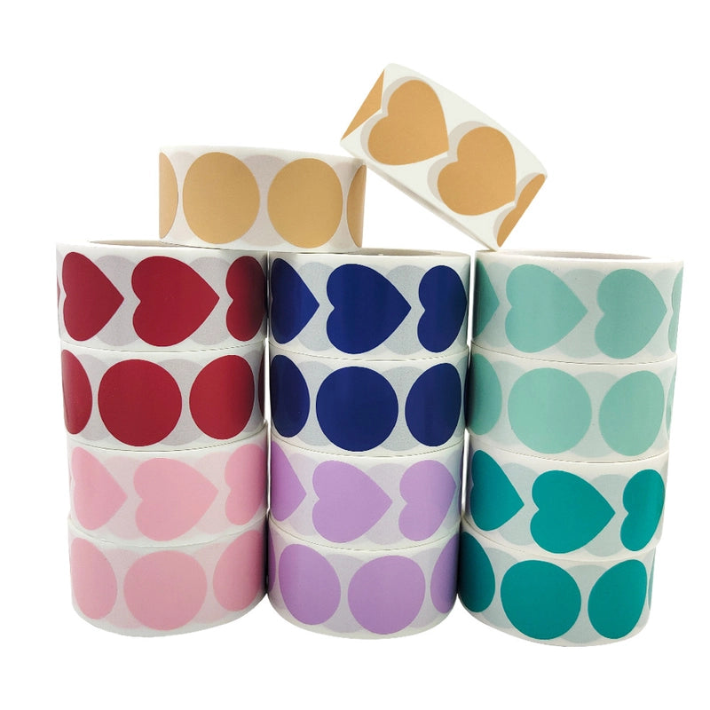 Roll Color Love Sticker Sticker Sticker Heart-shaped Sticker Label Wedding Gift Decoration Sealing Sticker