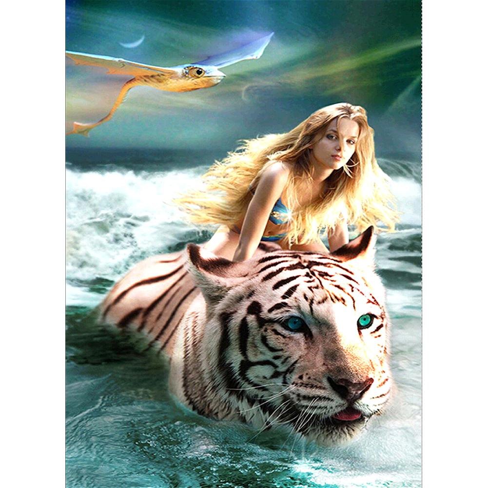 

Women and Tiger-Round Drill Diamond Painting-30*40CM, 501 Original