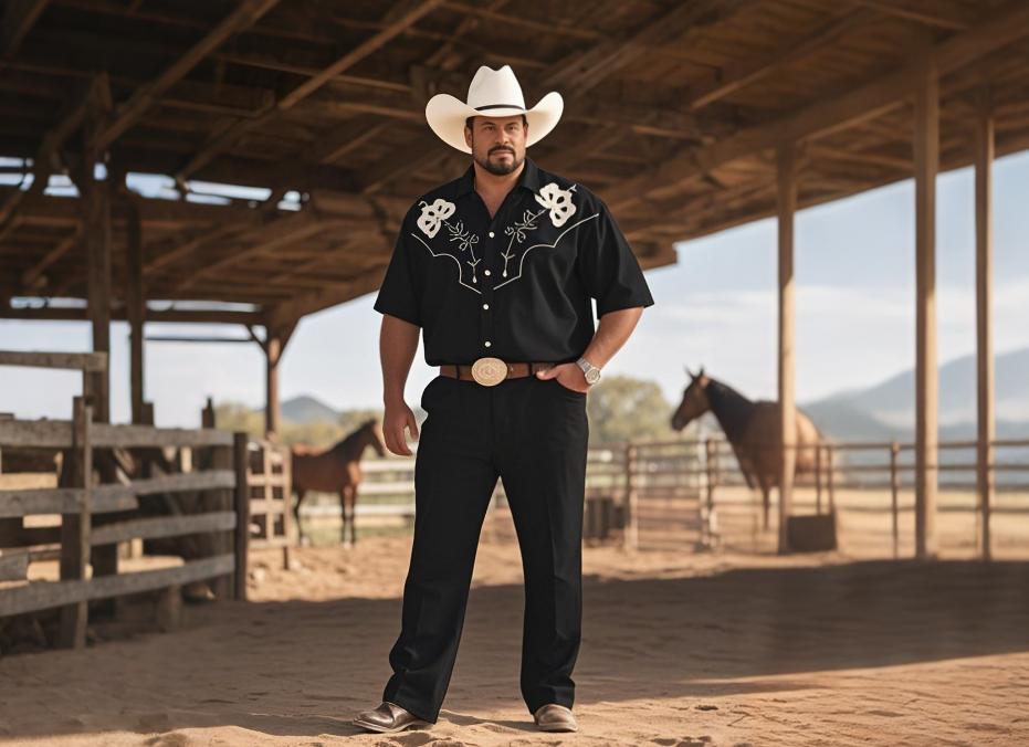BigTallKings' big and tall Wetstern shirt and pants set