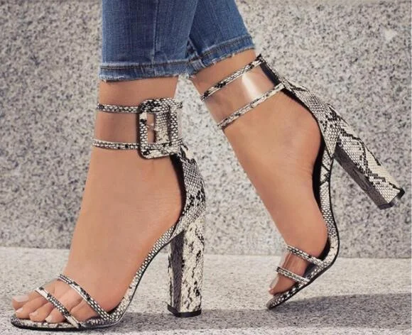 Ladies Bandage Transparent Sexy Summer Party Flock Sandal Shoes 35-42 SizeWomen Ankle Strap High Heel Sandals Shoes 2022