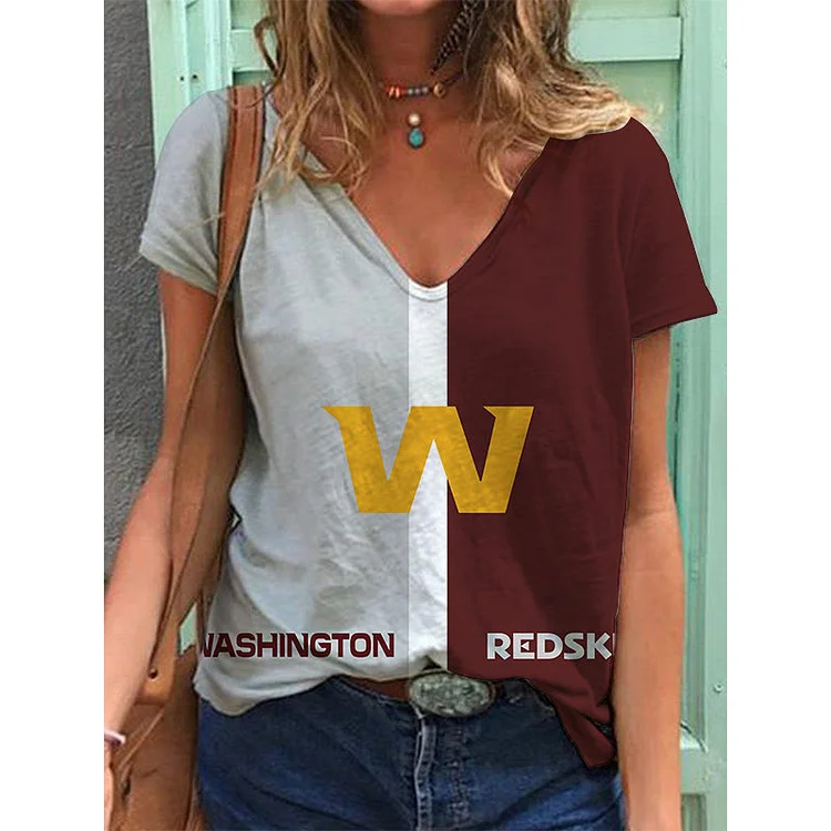 Washington Commanders Lightweight Short Sleeve V-Neck T-Shirt