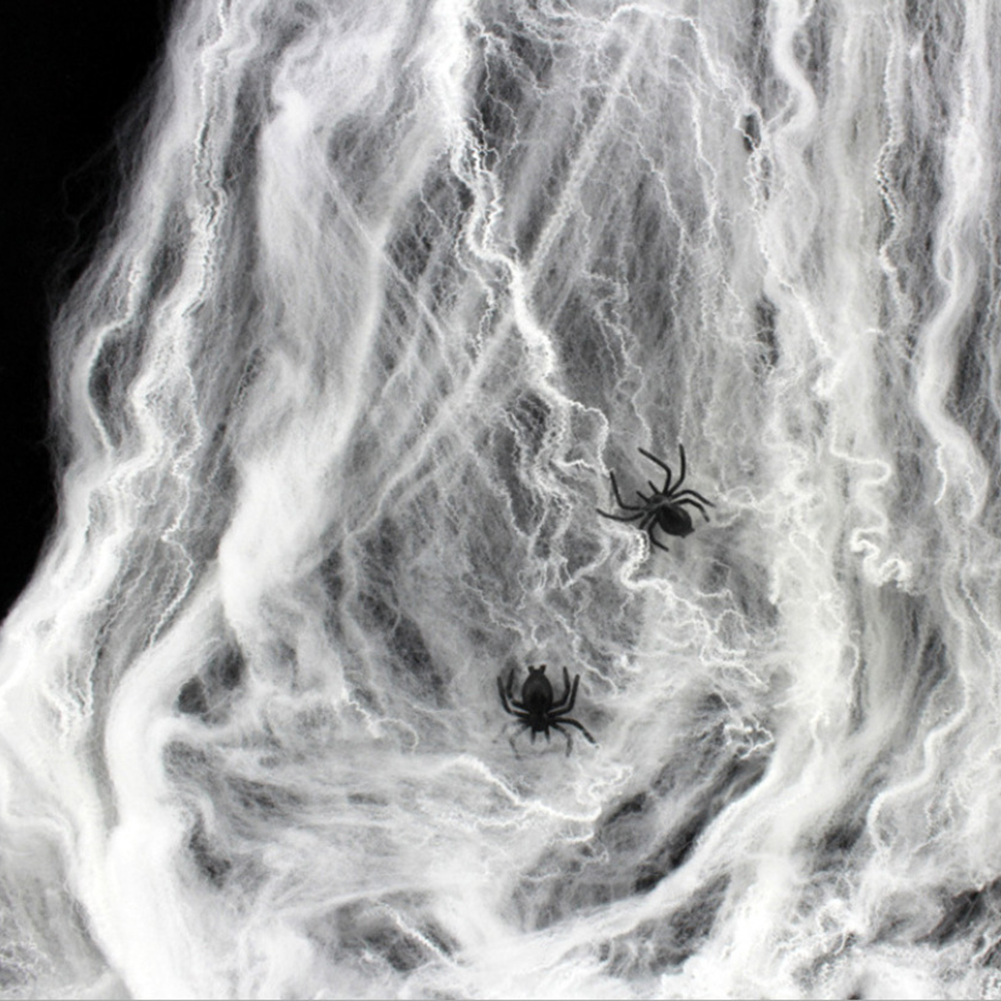 

Halloween Cotton Spider Web Simulation Plastic Black Spider Decoration Prop, 60g, 501 Original