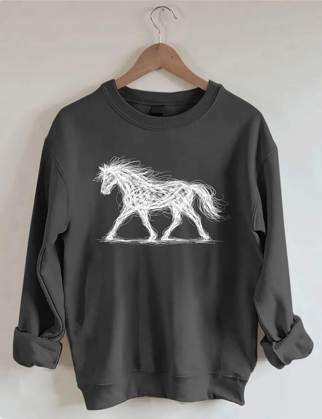 Abstract Art Line Horse Sweatshirt