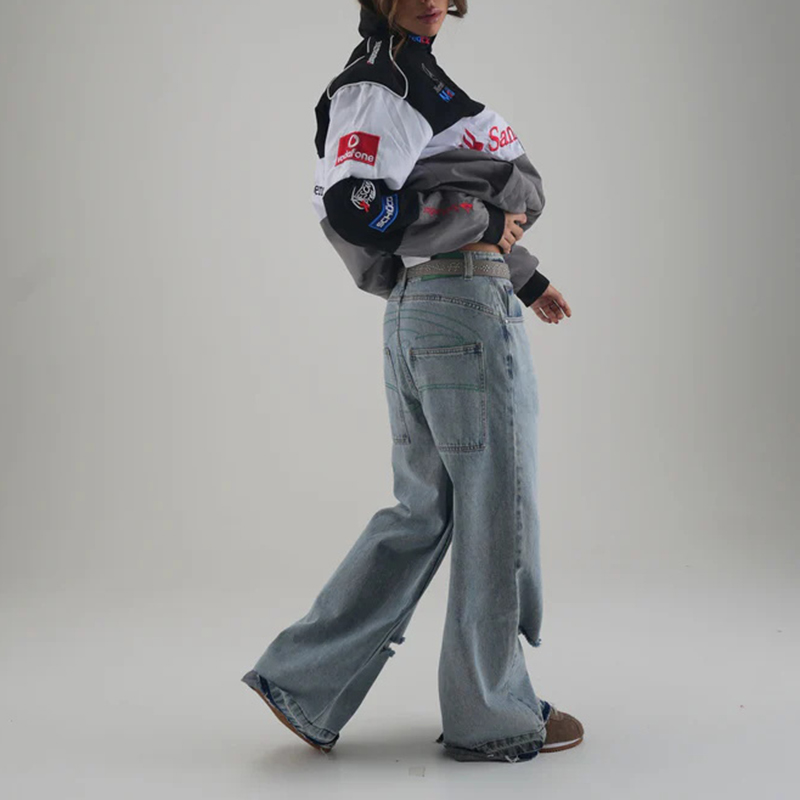 Unisex Racing Style Street Fashion Loose Racing Casual Print Jacket