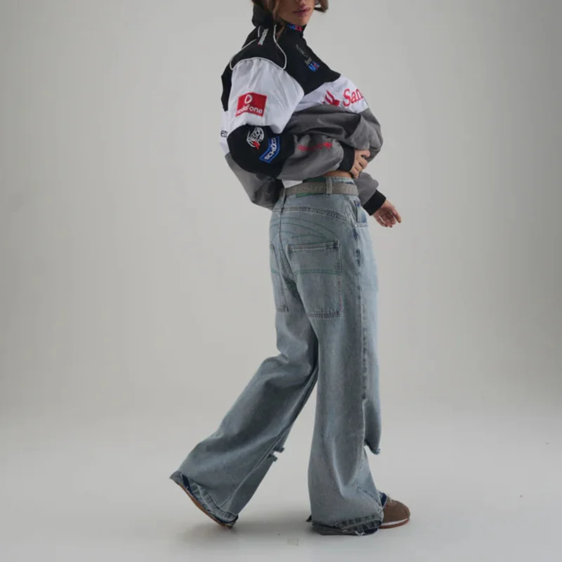 Unisex Racing Style Street Fashion Loose Racing Casual Print Jacket