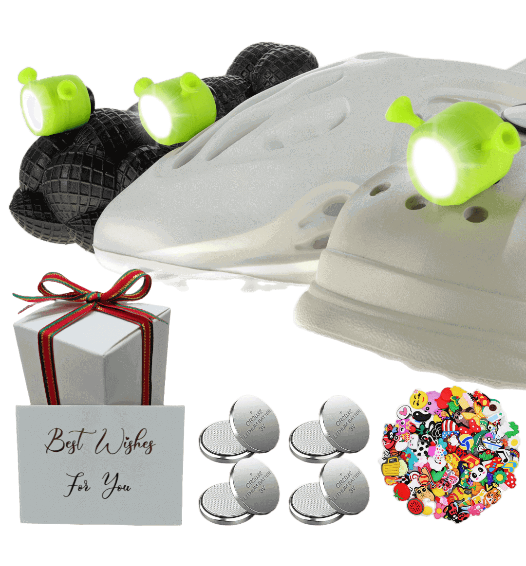 Croc lights - With SHREK'S Ears  for Adults and Kids