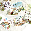 6pcs Diamond Painting Happy Birthdays Cake Greeting Card with Envelope for Family Friends Holiday Gift Congratulations