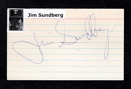 1994 JIM SUNDBERG-TEXAS RANGERS 3X5 CARD W/Photo Poster painting