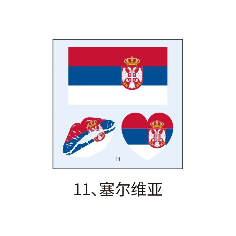 National Flag Tattoo Sticker Marathon lips patriotic Face Body Sticker Disposable Waterproof Tattoo Sticker