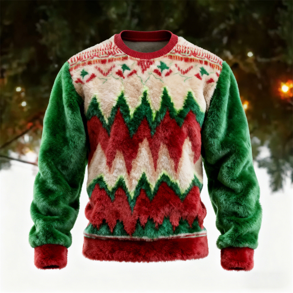 Christmas Pattern Design Men's Flannel Sweatshirt elevenforest