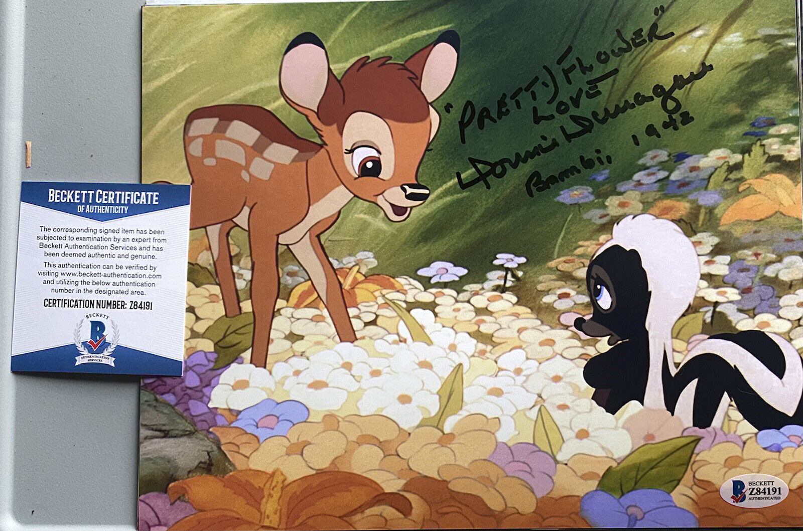 Bambi , Donnie Dunagan Signed Autographed 8x10 Photo Poster painting Beckett Authenticated