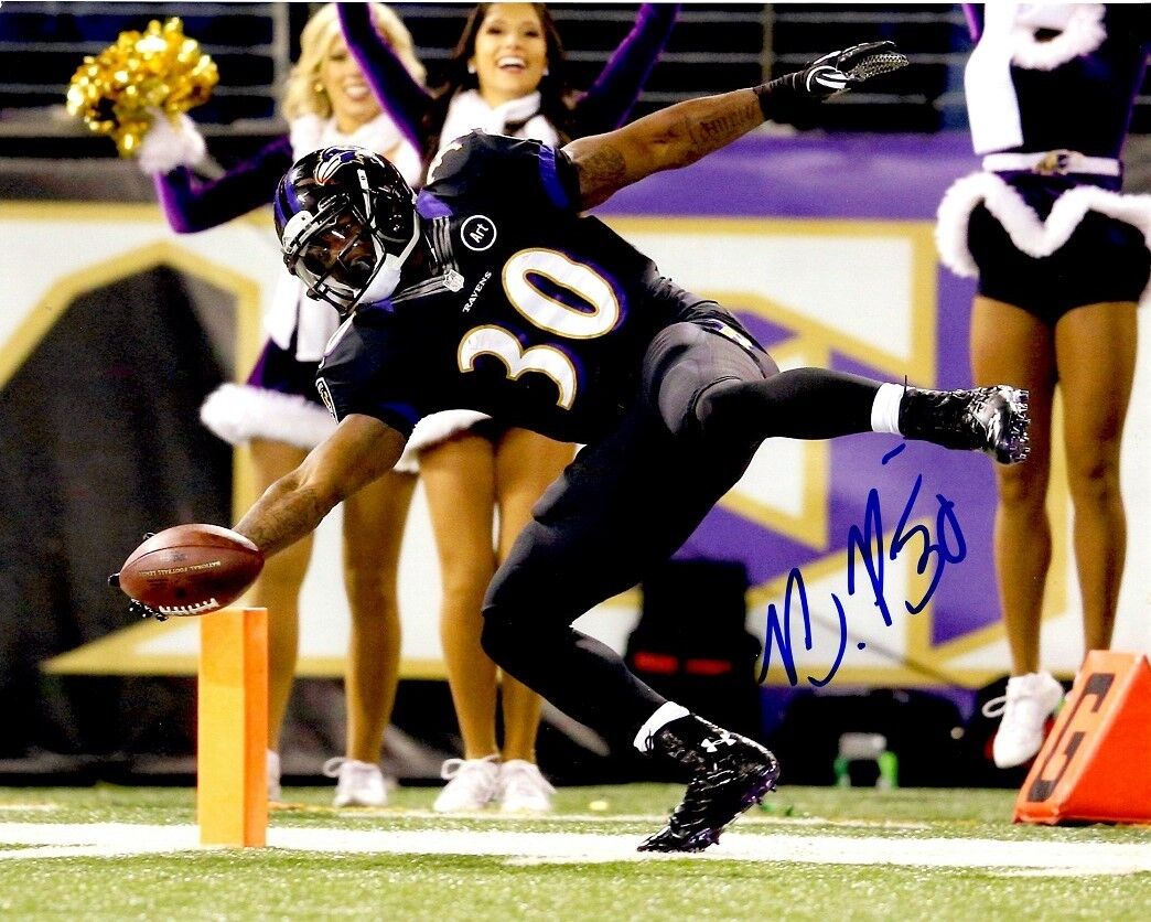 Autographed BERNARD PIERCE Baltimore Ravens 8x10 Photo Poster painting w/COA