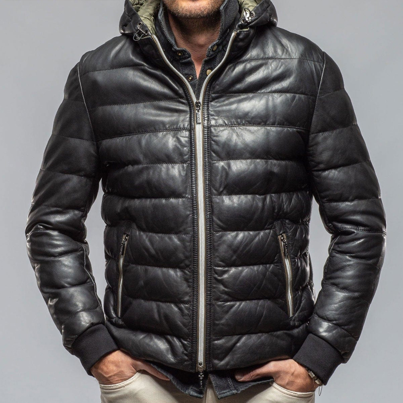 Casual Black Insulated Zip-Up Jacket