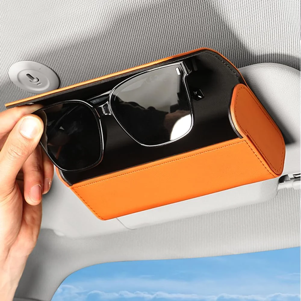 Leather Car Glasses Storage Box