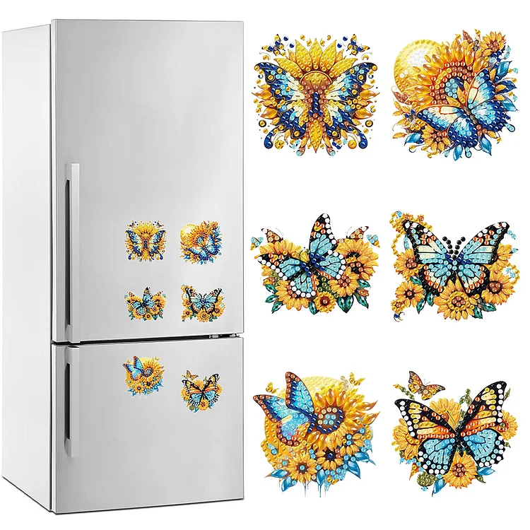 6Pcs Special Shape Butterfly Fridge Magnet Diamond Painting Magnets Refrigerator gbfke