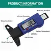 Portable Vehicle Tire Wear Checker 0.01mm Resolution Universal Auto Measuring Depth Gauge with LCD Display & Inch/MM Conversion Lightweight for Cars Trucks Motorcycles (Blue)