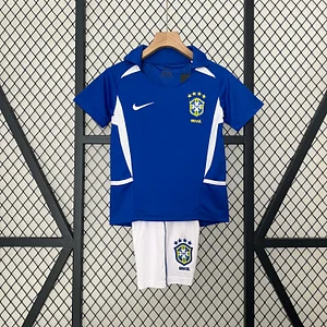 2002 Retro Brazil Away Football Shirt 1:1 Thai Quality Kids Size