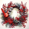 Christmas Wreath And Bird-11CT Counted Cross Stitch 40*40cm