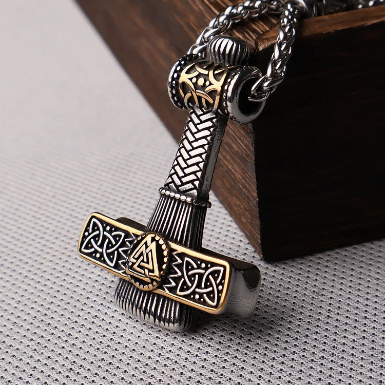 Coutureaura Valknut Scandinavian Viking Cross Amulet Necklace