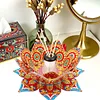  DIY Diamond Painting 3D Puzzle Irregular Shapes Mandala Lotus Shaped Candle Aromatherapy Holder Tray Decor Kit