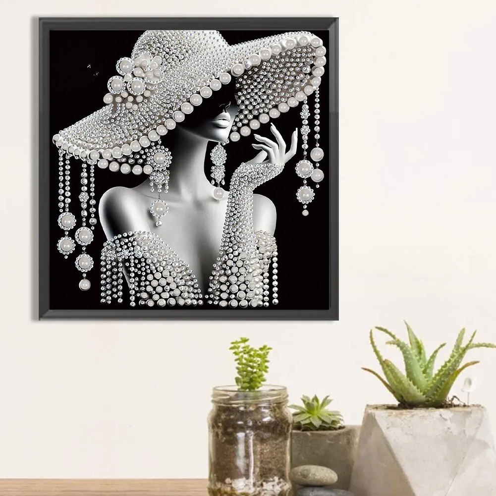 Diamond Painting - Partial Special Shaped Drill - Elegant Lady(Canvas|30*30cm)