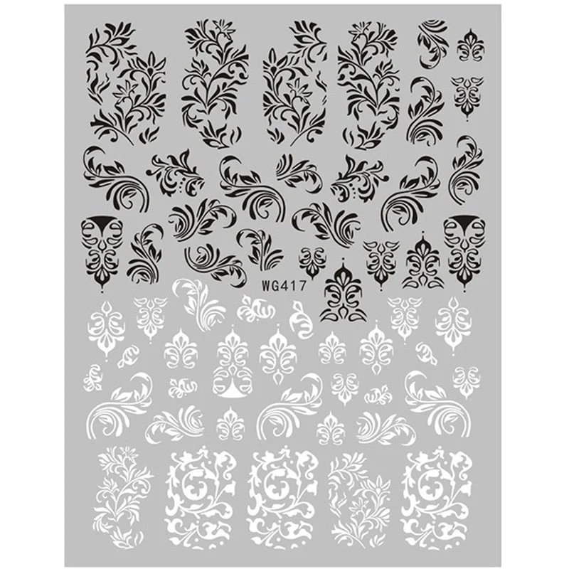 1PC Abstract Face 3D Nail Stickers Geometry Lines Love Letter Slider For Nails Gel Polish Decals For Manicures Decoration-Nail Inspo