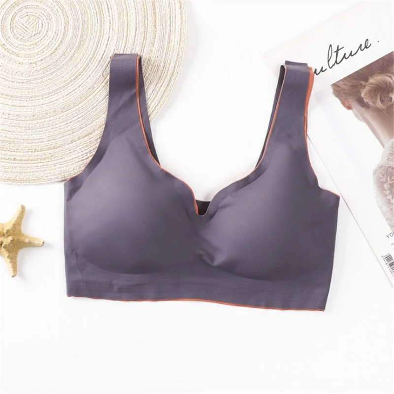 Sexy Ice Silk Bra Women Push-up Underwear Emulsion Pad Breathable Thin Soft Cozy Bralette Lingerie Tops Soutien Gorge Females