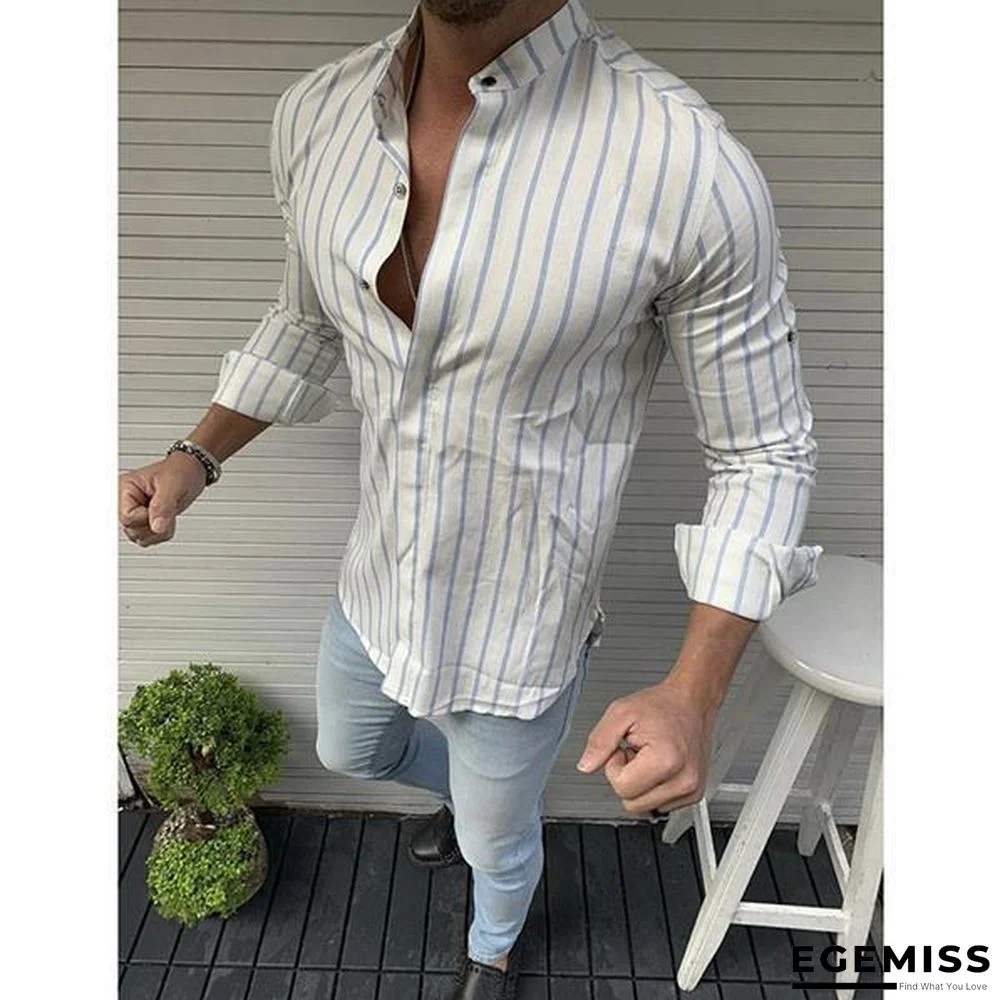 Men's Striped Button Shirt | EGEMISS