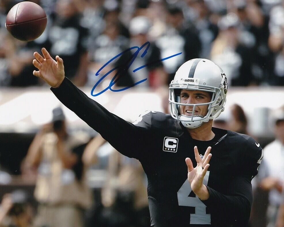 DEREK CARR SIGNED AUTOGRAPH 8X10 Photo Poster painting OAKLAND RAIDERS