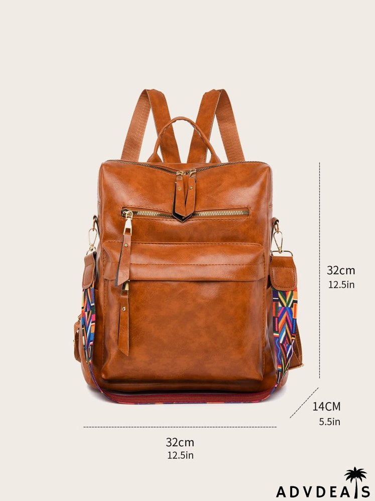 Geo Graphic Tape Decor Backpack