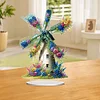 (US Local)DIY Double Sided Effect Special Shaped Flower Windmill Diamond Painting Desktop Decorations Kit