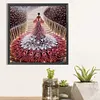 Fille en jupe habill&eacute;e - peinture au diamant de forme sp&eacute;ciale - 30 * 30cm