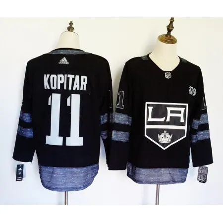 Men's  Los Angeles Kings #11 Anze Kopitar Black 1917-2017 100th Anniversary Stitched NHL Jersey