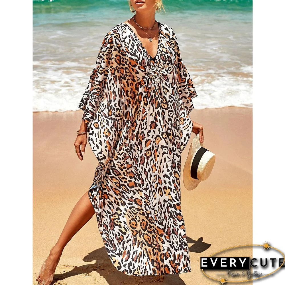 Leopard Print Long Kinimo Beachwear
