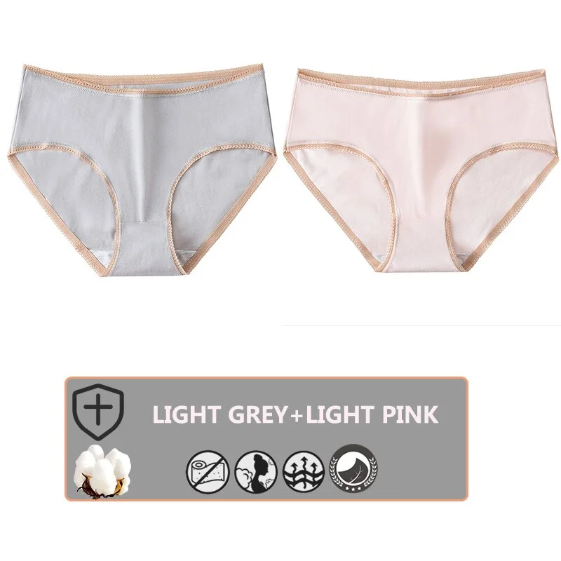 FINETOO 2PCS/Set Cotton Panties Women Sexy Underwear For Girl Lingerie Lady Cute 8 Solid Candy Colors Pantys Woman Female Briefs