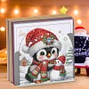 Christmas Acrylic DIY Diamond Art Painting Napkin Holder Set (Penguin Snowman)