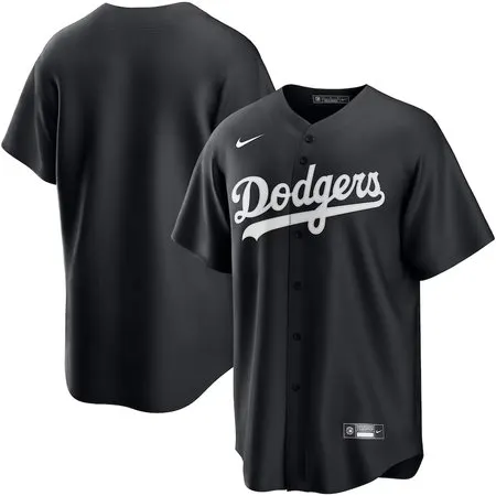 Youth Los Angeles Dodgers  Black Lights Out Replica Jersey